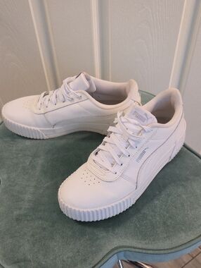 Puma White Low-Top Platform Sneakers